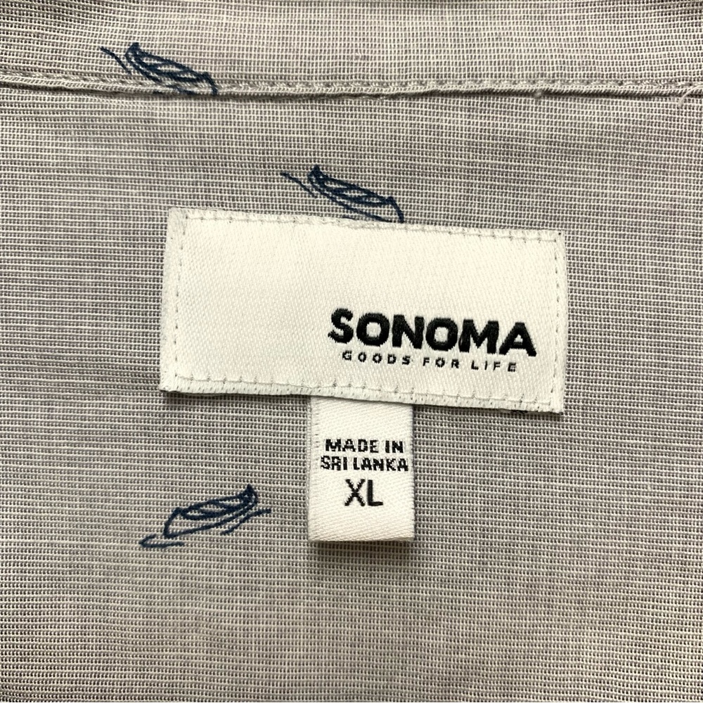 Sonoma Flexwear Long Sleeve Button Down Shirt Size XL Canoe Nautical Preppy Boat - Picture 8 of 9